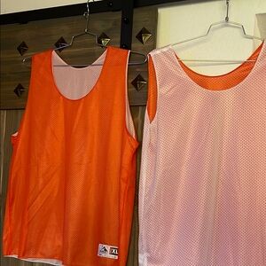 Reversible Orange and White Mesh Tank Tops